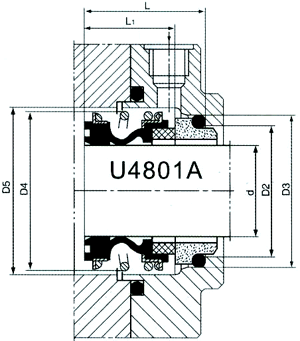 U4801(A)型機(jī)械密封安裝尺寸