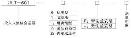 ULT-601投入式液位變送器選型說明