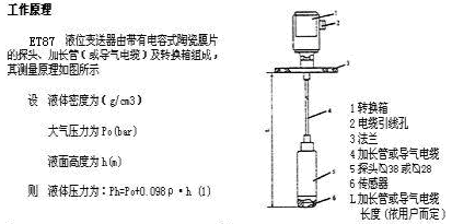 ET87投入式液位變送器外形尺寸