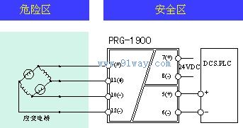 PRG-1900應(yīng)變電橋隔離式安全柵接線圖