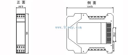 PRG-1702/1722/1705開關(guān)量輸出隔離安全柵外形尺寸
