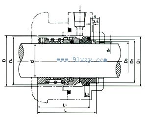 U43型機(jī)械密封外形及安裝尺寸