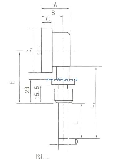 WSS-511F型雙金屬溫度計(jì)外形尺寸