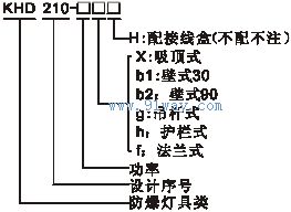 KHD210系列防爆節(jié)能LED燈(IIC)型號說明