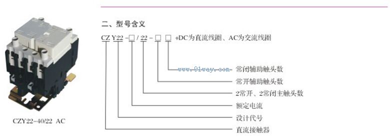 CZY22系列直流接觸器型號(hào)說(shuō)明
