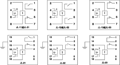 JL系列集成電路電流繼電器接點(diǎn)圖