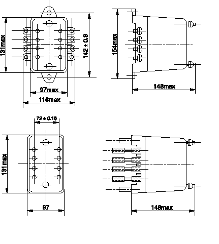 DD-11型接地繼電器安裝尺寸