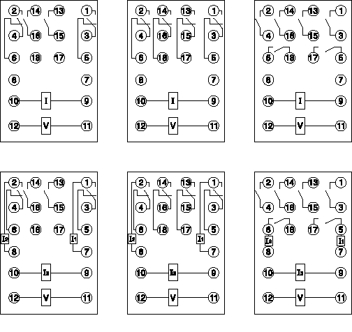 DZB-500T系列中間繼電器接點(diǎn)圖