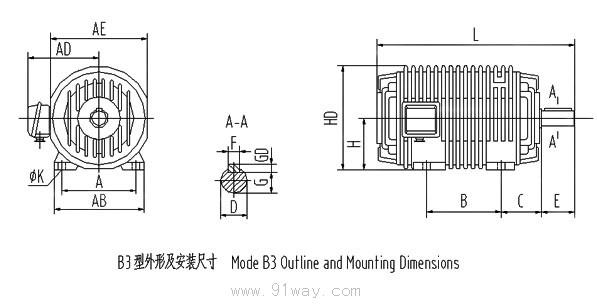 YSG系列外型及安裝尺寸1