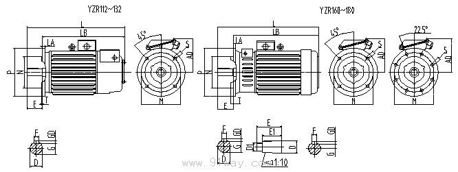 YZR,YZ電機(jī)安裝尺寸3