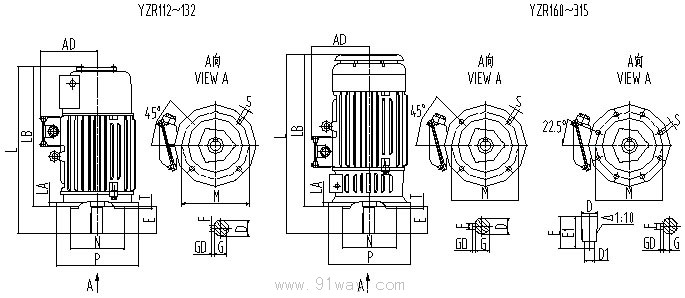 YZR,YZ電機(jī)安裝尺寸5