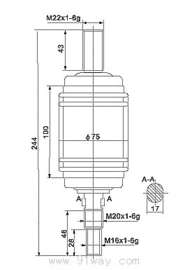 ZKTJ-630/6KV(Ⅱ)型陶瓷真空開(kāi)關(guān)管外形尺寸