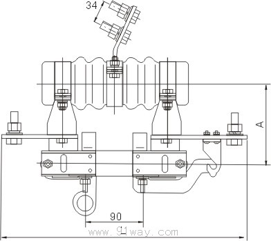 WTRG-0.5系列戶外熔斷器式隔離開關(guān)外形尺寸