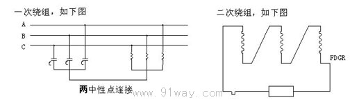 FDGR-35kV系列干式放電線圈接線圖