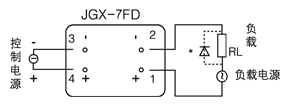 YJGX-7FD單相電路板式直流固態(tài)繼電器接線圖