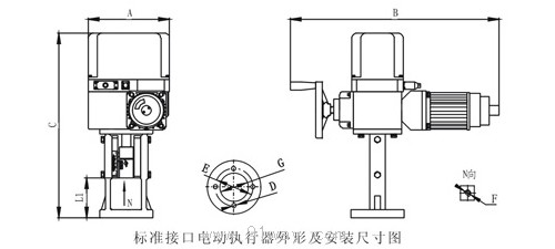 DKZ系列直行程電動(dòng)執(zhí)行機(jī)構(gòu)安裝尺寸